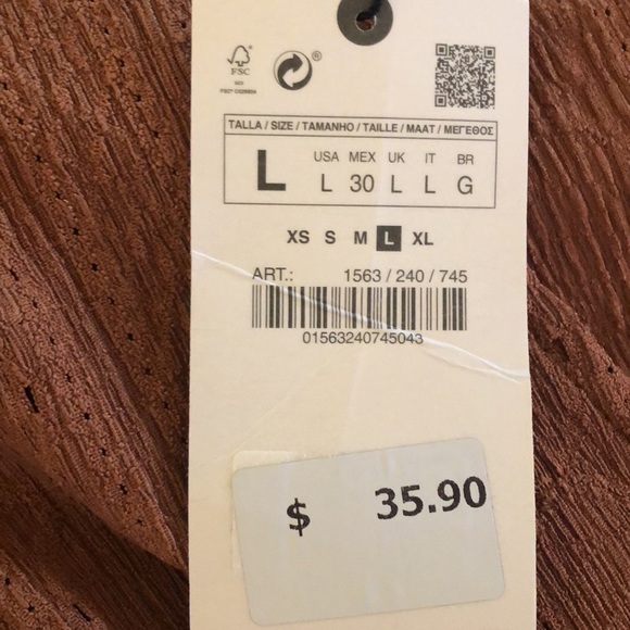 Zara size large top new with tags. Brown. - Picture 5 of 6
